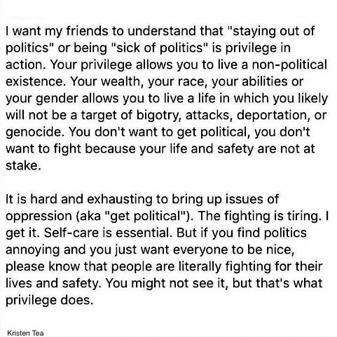meredith_beatty's tweet photo. We’ll never be able to change the everyday ways we contribute to injustice if we can’t talk about our own privilege – if we automatically reject the idea that it exists because we don’t understand it. recognize. acknowledge. speak up. https://t.co/7LOw3XV8UD