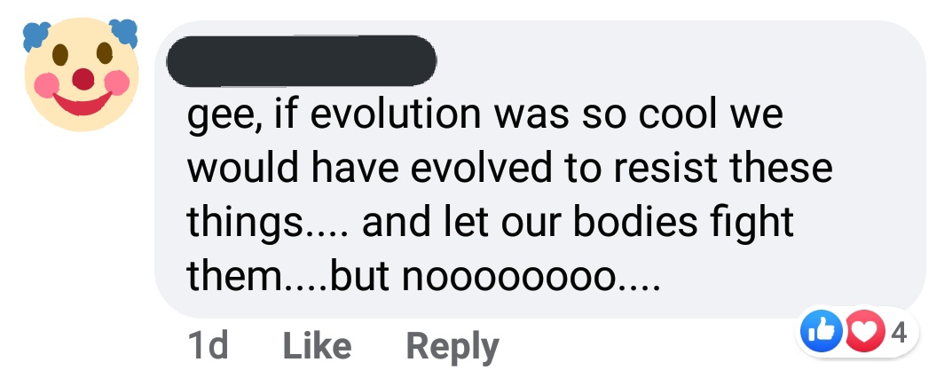 This thread is brought to you by the unbridled rage these two comments my dad made on an anti-vaxx Facebook post