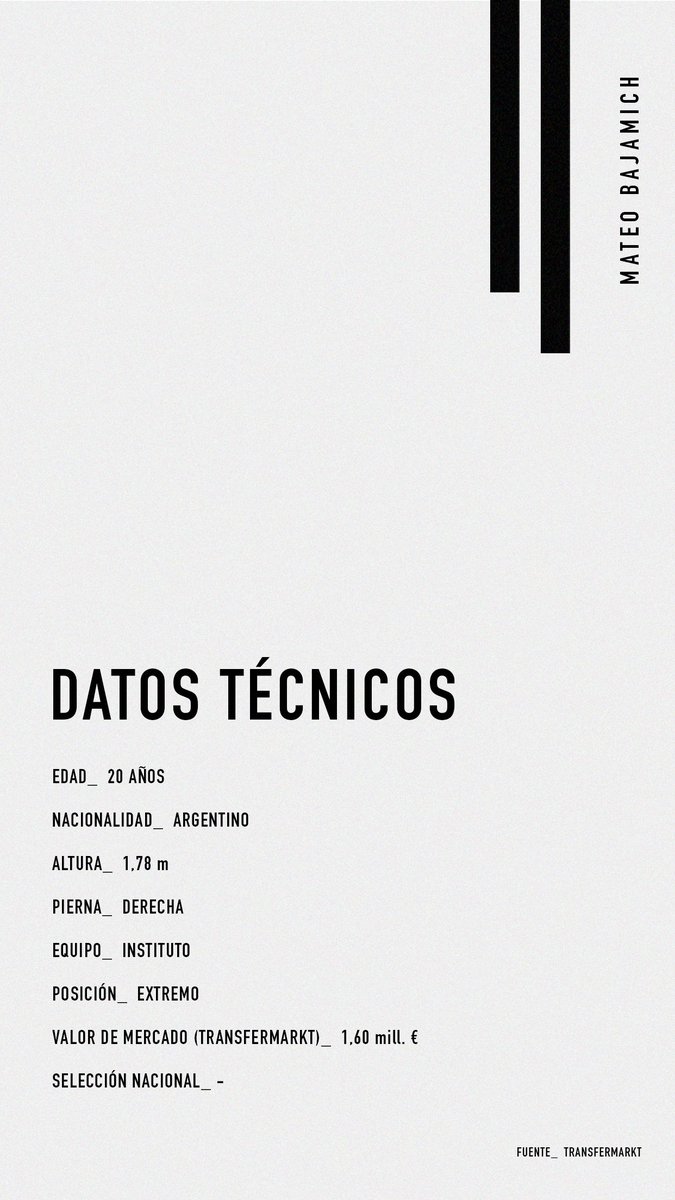 MATEO BAJAMICH [EL '7']Nuestro '7' bravo. Tiene gambeta, técnica, habilidad, mucho gol y tan solo 20 años.La joyita de Instituto explotó a finales de 2019, y es un extremo muy directo, siempre con el arco en mente. Ojalá pase por Primera antes de emigrar hacia Europa.