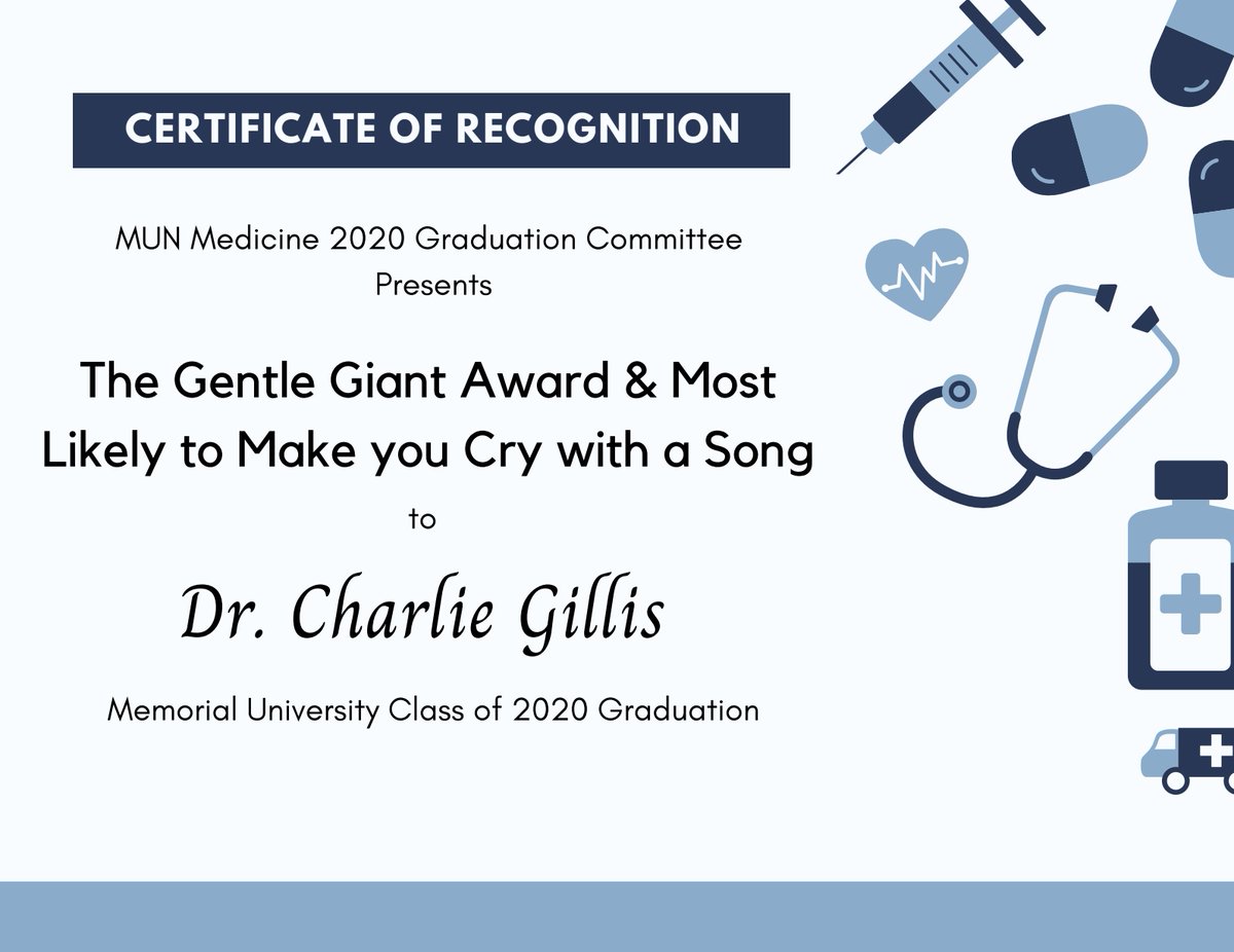 "Huge" day receiving these awards .. oh and they also gave me an MD