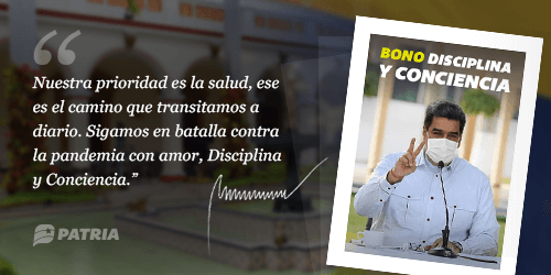 mippci_ven's tweet photo. Inicia la entrega del Bono Disciplina y Conciencia enviado por nuestro Presidente @NicolasMaduro a través de la Plataforma Patria. La entrega tendrá lugar entre los días #28May al #4Jun de 2020.

#GMVVIndetenible
#VenezuelaDefiendeSuOro https://t.co/WERzOk1ViS