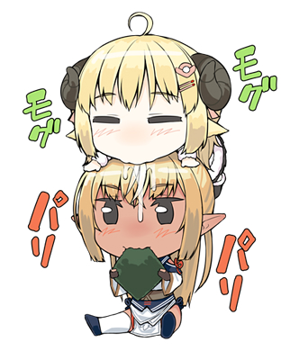 のりを食べるふーたんをもぐもぐするわためちゃん。 