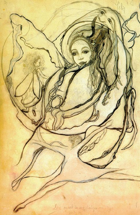 womensart1's tweet photo. Lily, 1981 by Fleetwood Mac singer Stevie Nicks who created a series of angels inspired by the illness of a friend #womensart https://t.co/jRSlKIHsQn