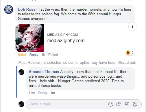 sanquisdragon's tweet photo. Hunger Games predicted 2020!!!!! Reread while we have the chance. #HungerGames #HungerGames2020 https://t.co/WrwSA32enR
