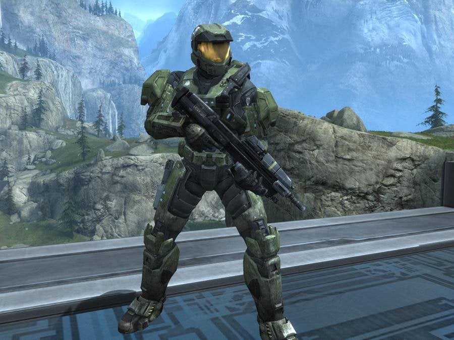 pretty much any version of the mjolnir mark v armor. it always looks so good, though i prefer the visor to not have any markings on it like it does in games like halo 3. but that doesn't matter much, it still looks great with the markings