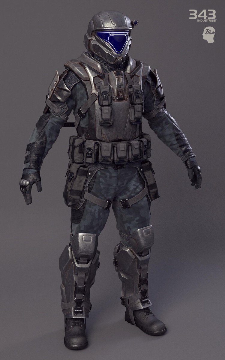 odst armor. the second one from halo 3/odst/reach is the most famous version, but i love the halo 2 version too and i'm glad they coexist with one another in canon. the halo 4 one and the nightfall one are dope (nightfall especially) but nightfall is mainly for oni operatives