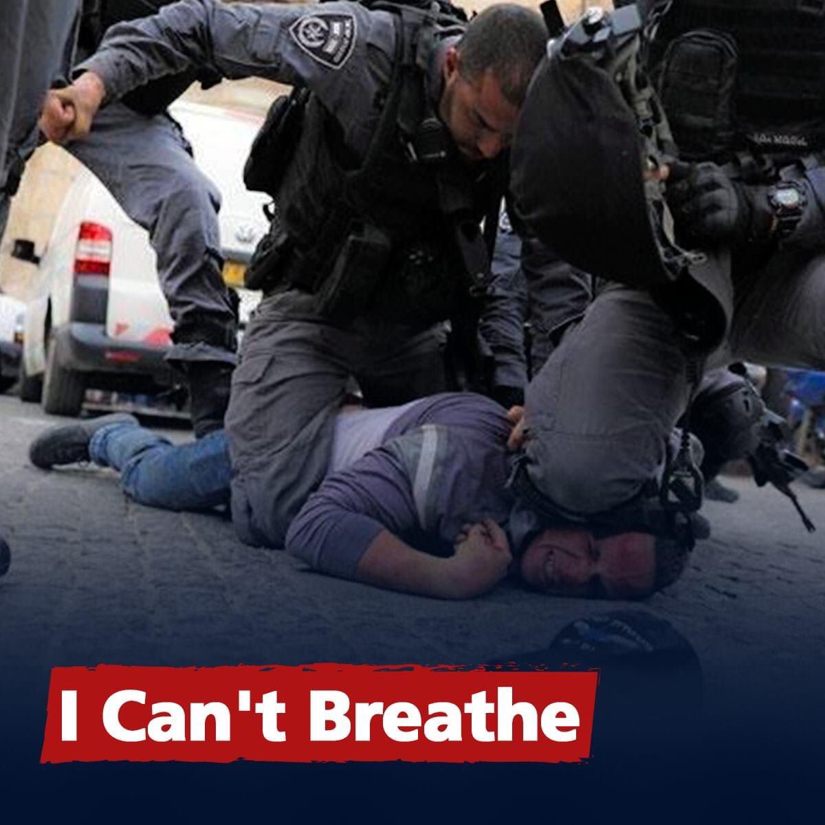 Las últimas palabras de #GeorgeFloyd fueron #ICantBreathe, fue asesinado x el racismo y la barbarie de un policía estadounidense. El ejército israelí practica el mismo racismo y barbarie contra los palestinos. Muchos palestinos son George Floyd. Esto debe detenerse. #Palestina