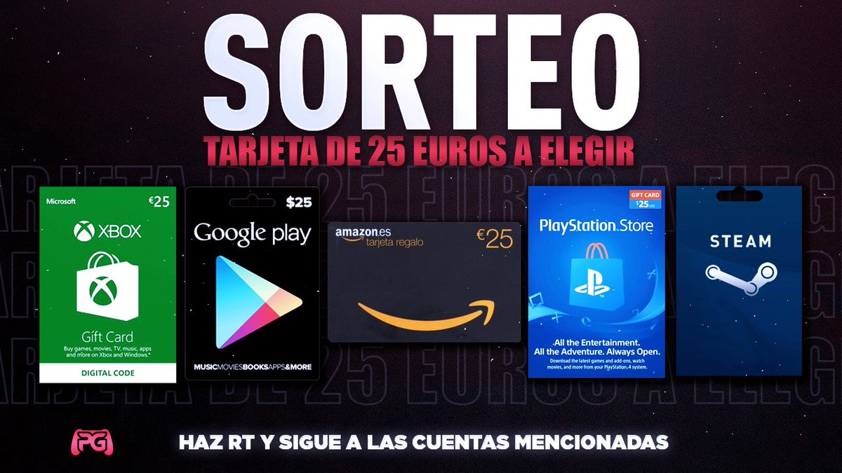 ProGamesTM's tweet photo. 💥🎁 #SORTEO DE 25 EUROS💥

🔹Tarjeta de 25 euros para cualquier plataforma 😊

➡Para participar: Haz RT🔁, Sigue a @ProGamesTM y @YoSoyMrWood

📅Termina: 01/06

¡SUERTE! 🍀 https://t.co/awtEMF0LAx