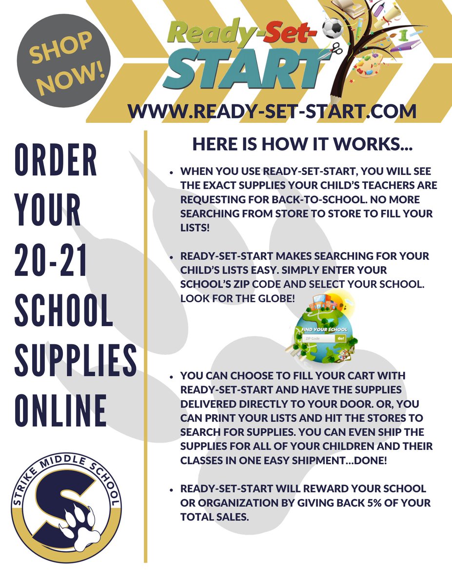 Order your school supplies online and have them delivered to your home! #StrikeStrong #GoLobos