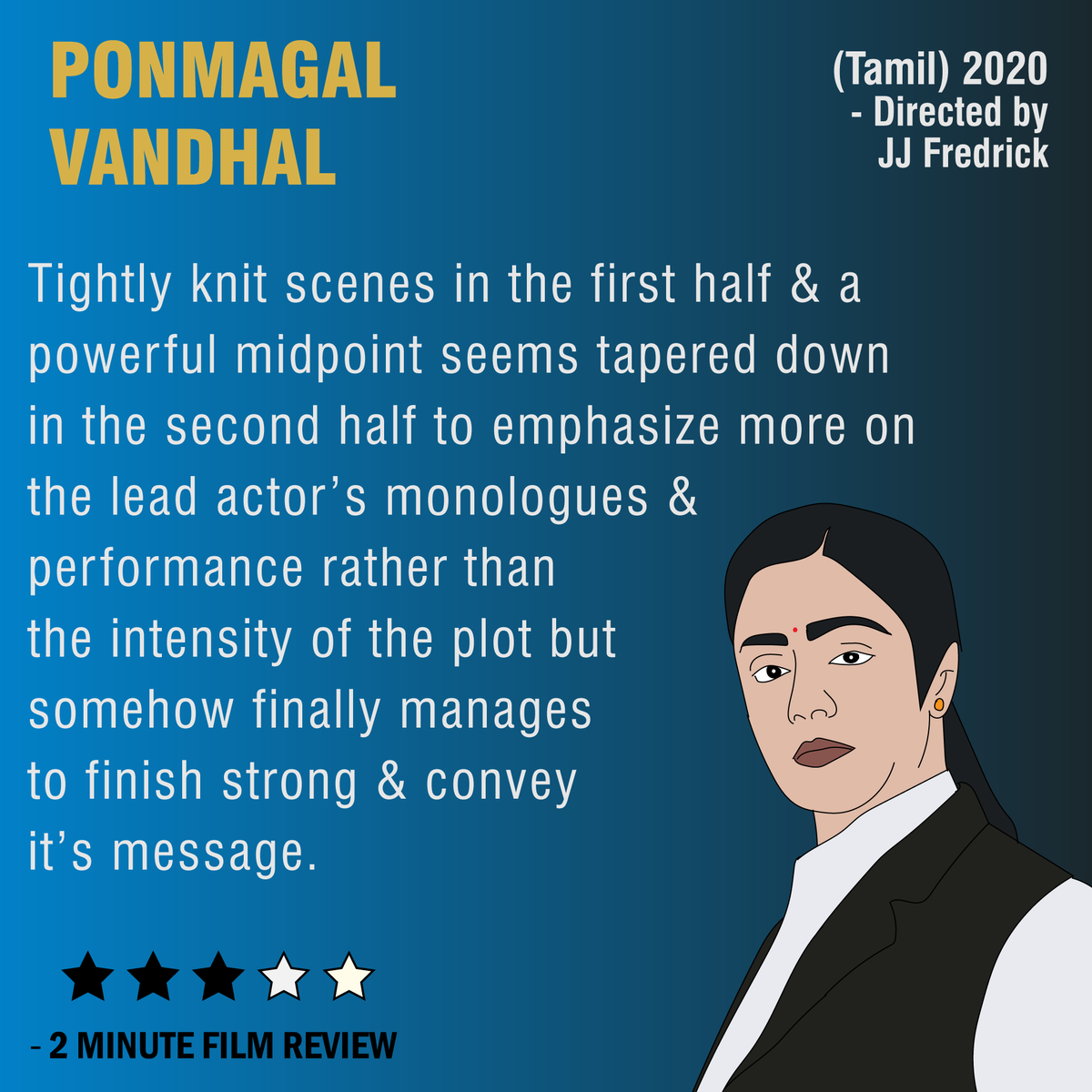 2 mins review - PONMAGAL VANDHAL
.
.
#PonmagalVandhal #PonmagalVandhalOnPrime #FDFS #PrimeVideo #AmazonPrime #Jyotika #jjfredrick #parthiban #Bhagyaraj #Govinda #govindvasantha  #Surya #ramji #tamilcinema #tamilrockers #tamilcinemareview #ponmagalvandhalreview #SooraraiPottru