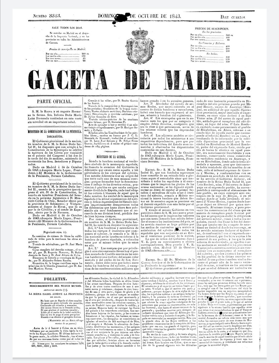 Fue el 13 de octubre de 1843 cuando Isabel II firmó un real decreto que impuso la bandera rojigualda como enseña común de todos los Ejércitos españoles, acabando con la amplia variedad de colores y escudos que portaba cada regimiento hasta la fecha.