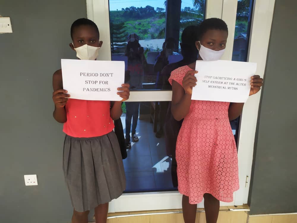 Even in theses times, we recognize that #PeriodsDontHaltInPandemics .Thank you <a href="/AdwoaAfriyie13/">Adwoa Afriyie</a>, facilitator <a href="/menarche_i/">Menarche Initiative Ghana</a> and Ellen Afriyie, midwife at Ejisu hospital for educating these girls at Kenyase in Ashanti region on #menstruation amidst #COVID19 following safety measures .