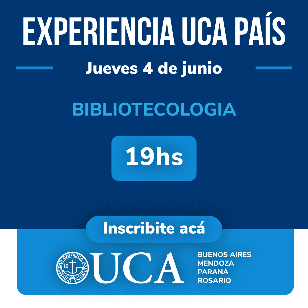 IngresoUca's tweet photo. Estudiá Bibliotecología desde tu casa.

El lunes 4/6 a las 7 pm conectate a Experiencia #UCA País y participá de las charlas virtuales con los directores de las carreras. 

Inscripción en: https://t.co/99PmIRIrX3 https://t.co/IH1x2CYhzt
