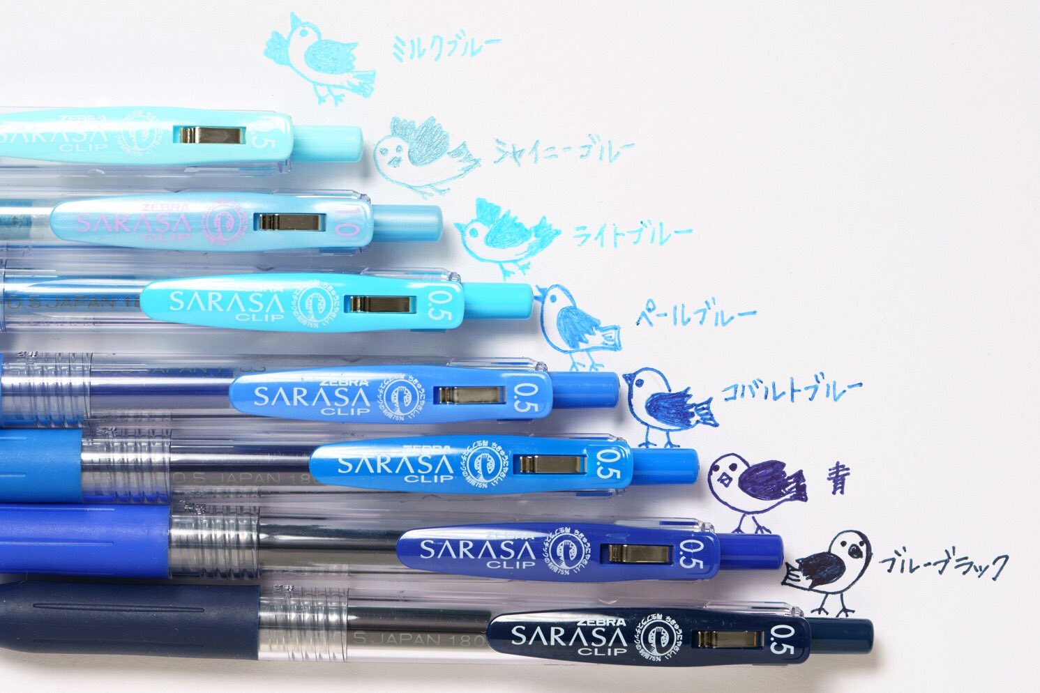 ゼブラ 今日は 幸福の日 リクエストにお応えして サラサクリップのブルー系も作ってみました みなさまに幸せの青い鳥をお届けします サラサクリップ 青 幸せの青い鳥 イラスト好きな人と繋がりたい T Co Sjaniwmgqq Twitter