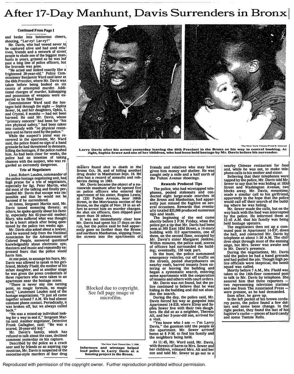 He peacefully surrendered to police, with the good samaritans mediating the conversation btwn him and the FBI. People were cheering his name as he was escorted out, and blurted out to news cameras that he sold drugs for the New York Police Department.