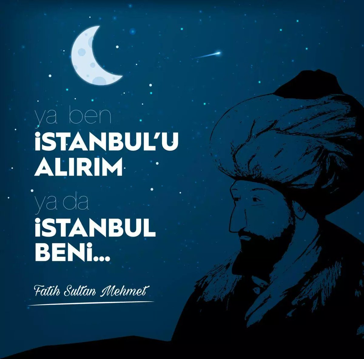 “Konstantiniyye muhakkak fethedilecektir.Onu fetheden kumandan ne güzel kumandan ;onu fetheden ordu ne güzel ordudur!” müjdesine mazhar olan #FatihSultanMehmet han hazretlerine rahmet ve minnetle...

#İstanbulunFethi’nin 567.Yılı kutlu olsun.