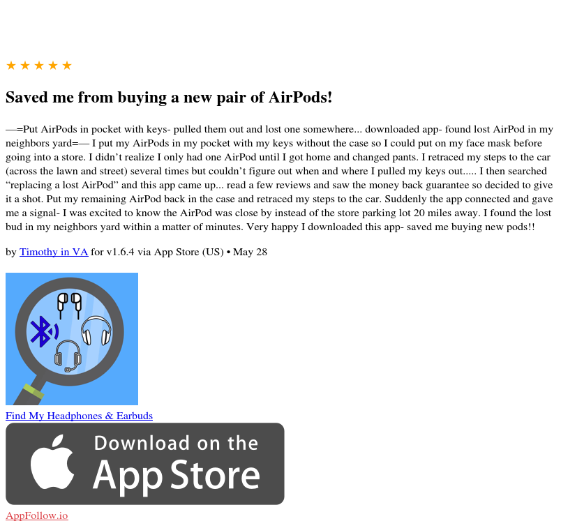 Find My AirPods tweet media