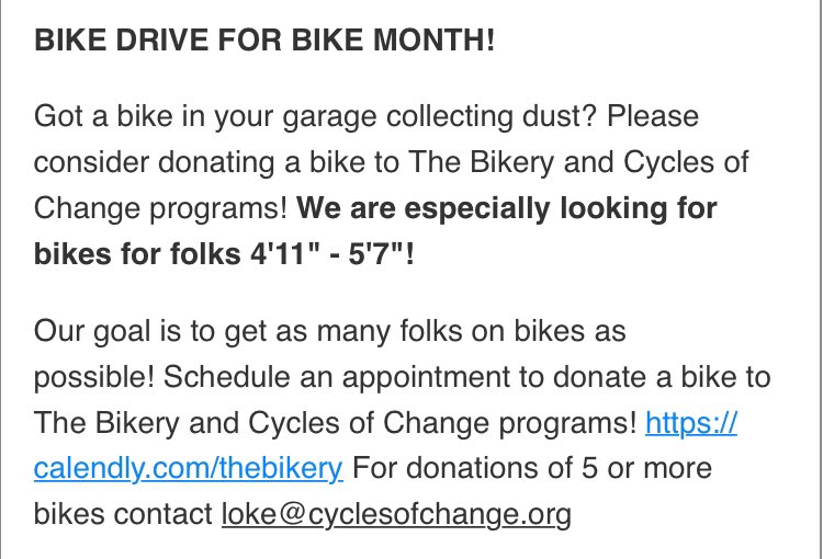 @oaklandbikery is looking for bike donations! Contact #CyclesOfChange to help out. Image text to follow.