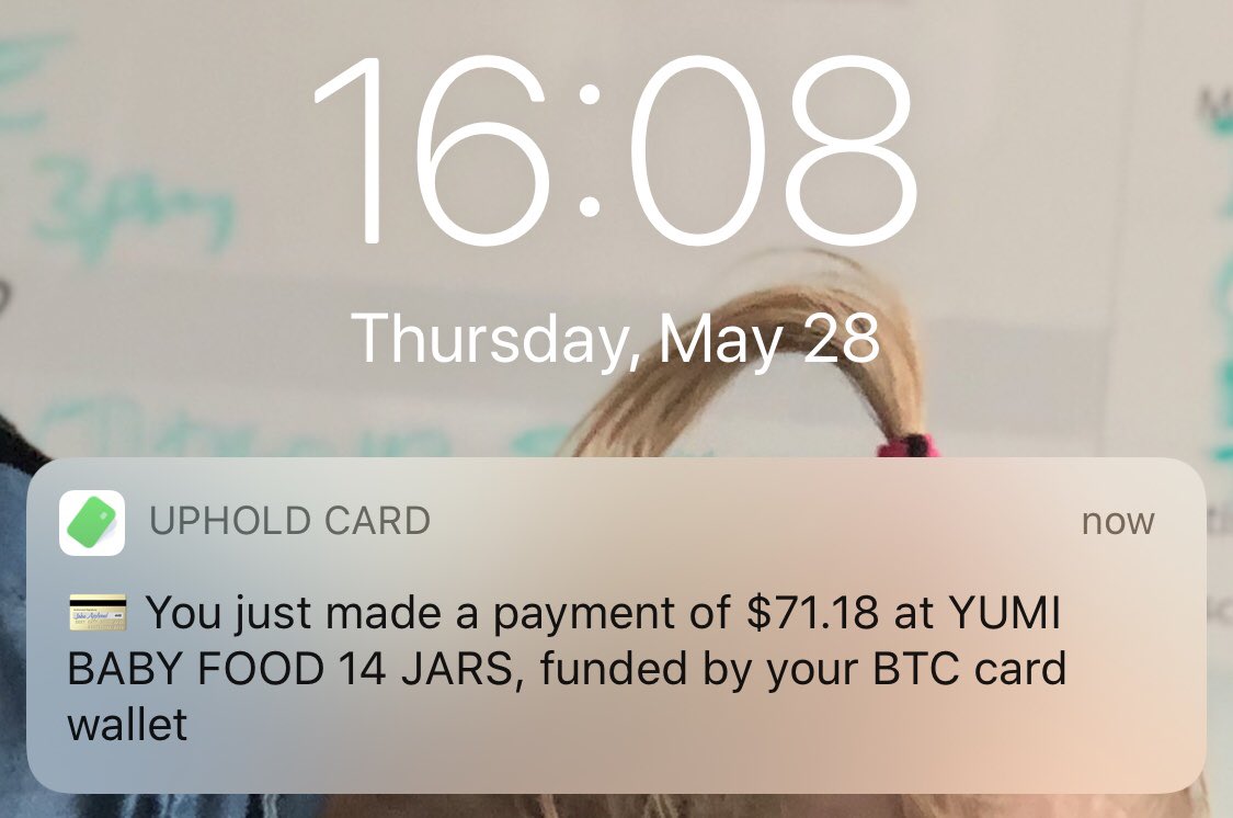Mq2Oco's tweet image. All about that @yumi thanks @UpholdInc for making it easy to pay with my #upholdcard #spendbitcoin