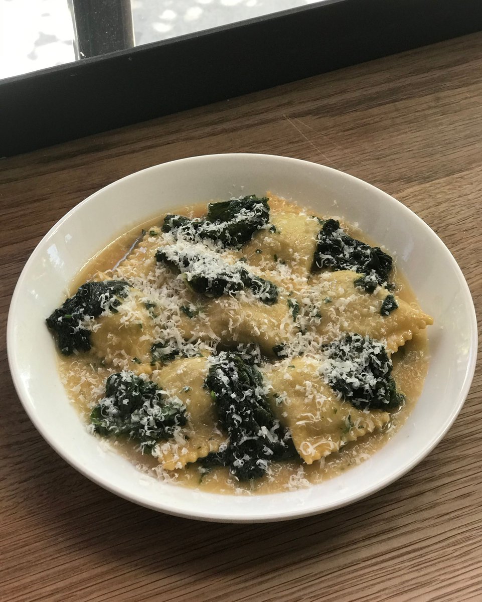Brand new on the menu, ravioli with spinach, ricotta, gorgonzola... order for delivery or pick it up!