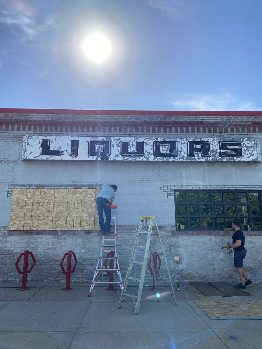 Businesses that weren’t damaged last night aren’t taking any chances today. Liquor store owner told me boards are going up, but they’re not staying to see what happens.