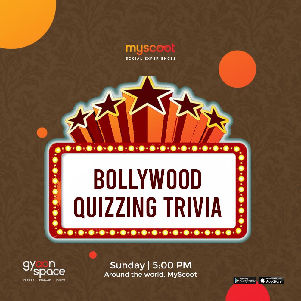 gyaanspace's tweet image. Coming up a live online #Bollywood #Quiz in association with #Myscoot. This #Sunday, 31st May, 5pm - Bring out the filmy fan in you and get ready for a fun trivia experience.
Register here: bit.ly/2TJ1y4h
#bollywoodfilm #bollytrivia #bollywoodnews #bollywoodmovies