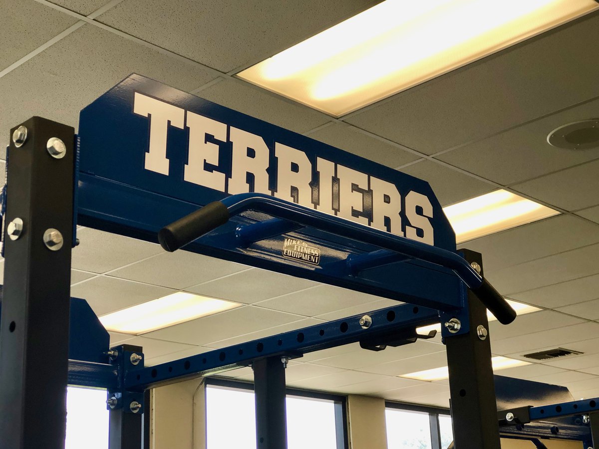 A HUGE THANK YOU to our current Terrier Football families, our alums and their families, &amp; our community supporters!! This weight room upgrade would not have been possible without your support. S/O to Mike's Fitness Equip. in Riv. who was great throughout! Let's get back to work!