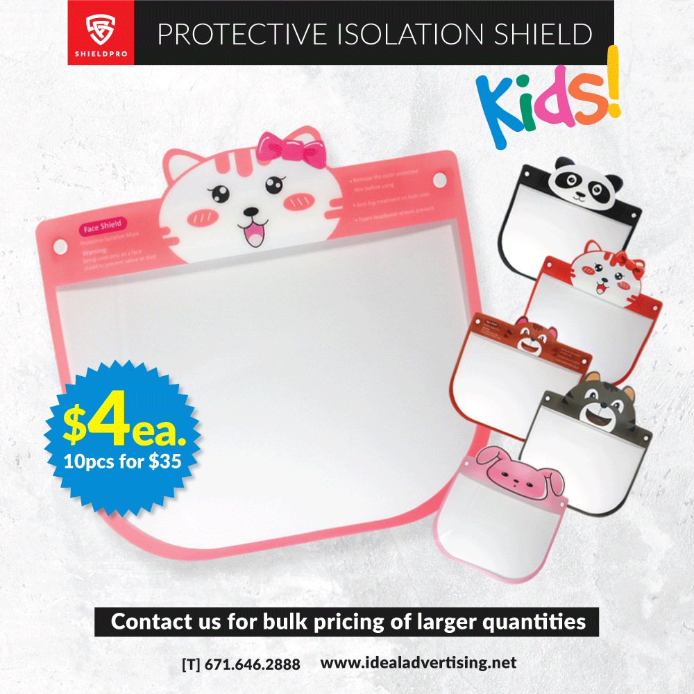 wheninguam's tweet photo. ShieldPro Protective Isolation Shield for Kids are now available for only $4 each. Buy a 10 piece pack and get it for only $35! That's $5 in savings! Please contact @idealadvertisinginc
 #shieldpro #shieldproguam #guam #idealadvertising #idealadvertisingguam #671 https://t.co/WTr4dvHDCA