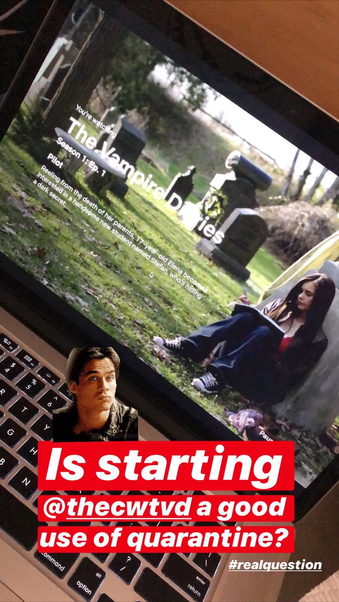 RachelDelmar's tweet image. Is starting @VampireDiarieCW a good use of quarantine? 

#realquestion #netflixandchill