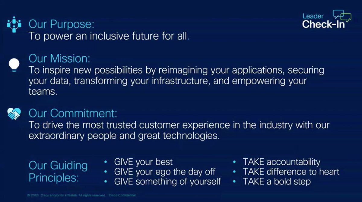 VarshaKanwar's tweet image. Be a leader, not a manager- be human; 
Lead with empathy &amp;amp; flexibility;
Have real conversations with people;
Learn emotional literacy. 🙌🏼
Thank you @chjohnst &amp;amp; #CiscoELT for a super energizing Leader Check-In with 12,000+ global people leaders. #WeAreCisco #ExampleIsLeadership