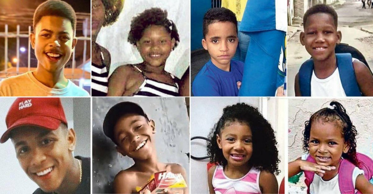 Anacarolescoval's tweet photo. João Pedro (14 anos)
Jenifer Gomes (11 anos)
Kauan Peixoto (12 anos)
Kauã Rozário (11 anos)
Pedro Gonzaga (19 anos)
Kauê Ribeiro (12 anos)
Ágatha Félix (8 anos)
Kethellen de Oliveira (5 anos)
George Floyd (40 anos)

#BlackLivesMatter https://t.co/f6FFEXtxiF