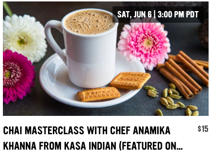 KasaIndian's tweet photo. Interested in learning how to make 'THE BEST CHAI IN SF'?  AND donating to a great cause at the same time?  Join us on June 6th at 3pm for a livestream @chefsfeed experience.  
Proceeds donated to @SFNewDeal @Dine11SF https://t.co/ehsrlGxYXh