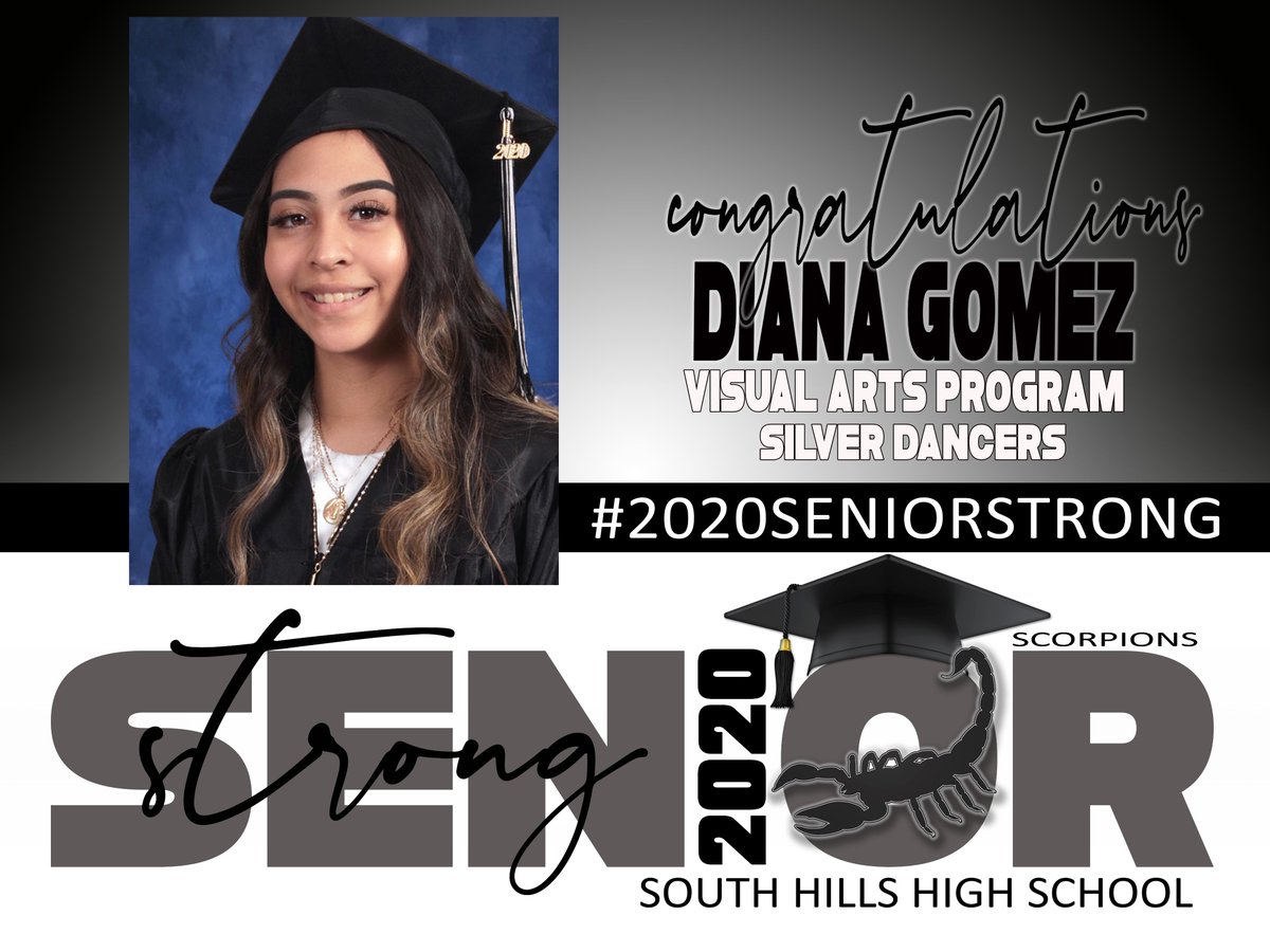 scorpionnation's tweet photo. A senior shoutout to Diana Gomez. Diana is one of our Silver Dancers and she is also part of our Visual Arts Program with Mrs King. Congrats Diana! @South_Hills_HS @SouthHillsDance https://t.co/BB3Y8RZC8B