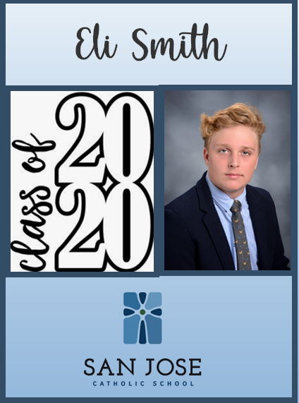 SanJoseCSJax's tweet photo. 8th grade Spotlight of the Day! We are so proud of our 8th graders and are excited to see where their journey leads them. Their presence on our campus will be greatly missed. Congratulations, Class of 2020! #sanjosecatholic #classof2020 #catholicschoolstrong https://t.co/63OZE25bdc