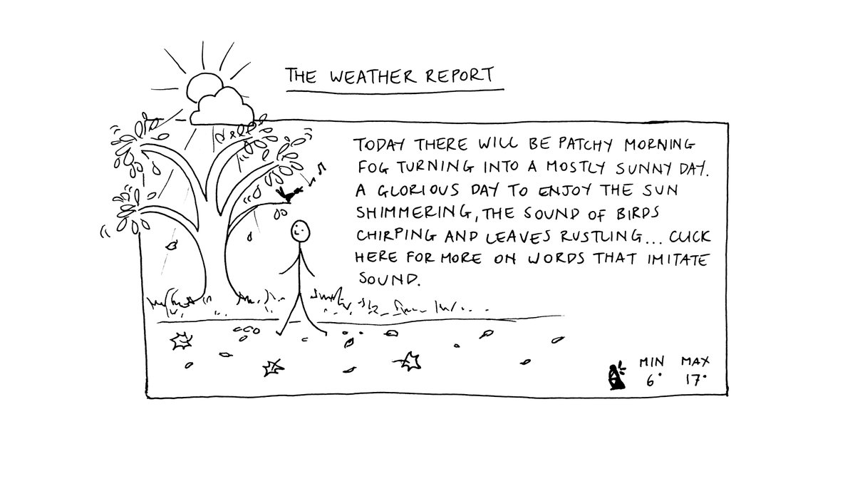Today's weather...
Follow the link for more on words that imitate sound
https://t.co/WmApnwhFtS https://t.co/CJX6rH3BQh