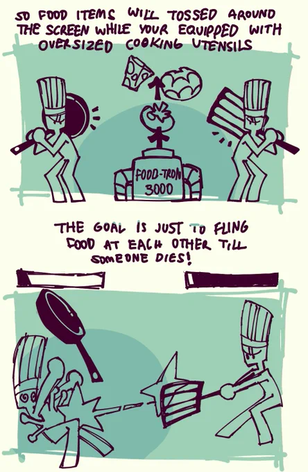 i knows its dumb idea for a fighting game but what if lethal league was about cooking. all the characters would be chefs and you can call it foodfightin or something! 