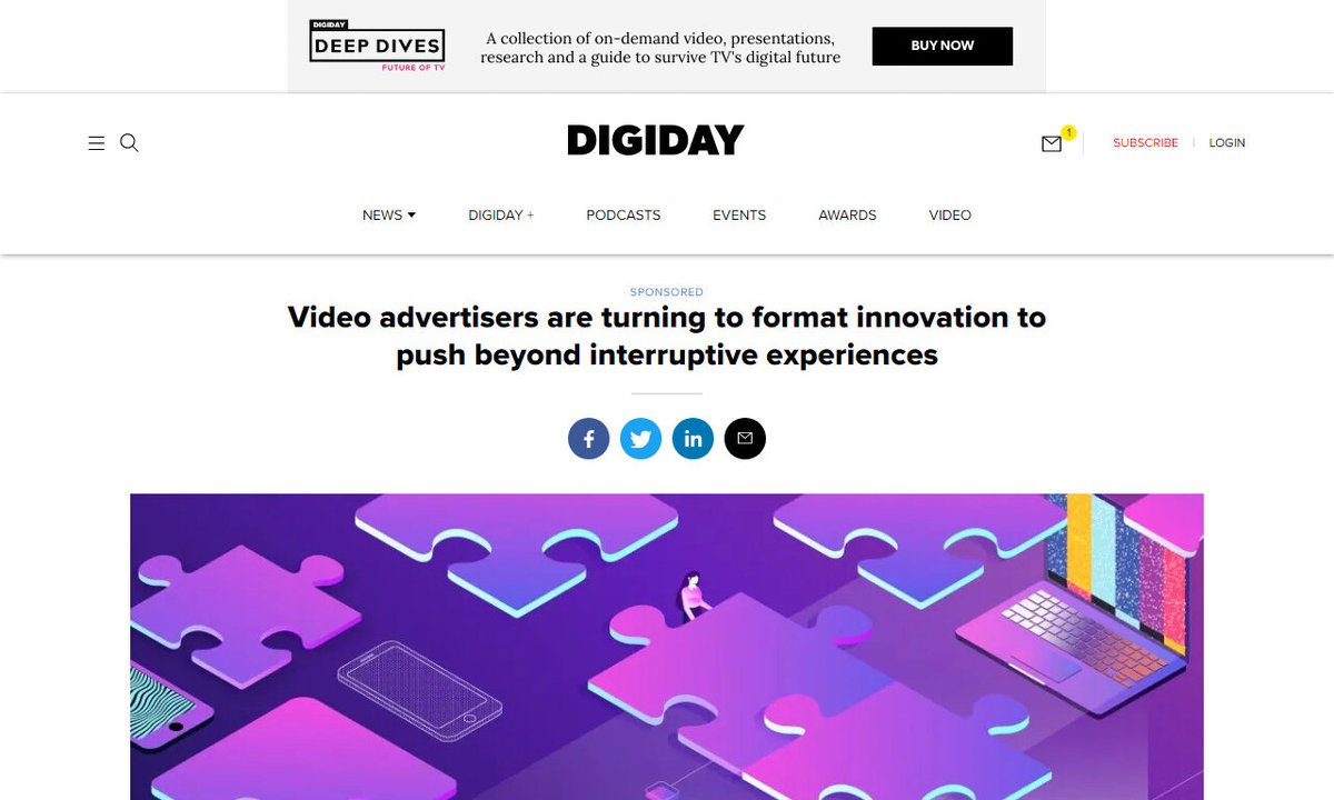 videocide's tweet image. Video advertisers are turning to format innovation to push beyond interruptive experiences
#streamcontent #innovation #videoadvertising #advertisers #videoadvertisers #videomarketing
via digiday.com
☛ amp.gs/HyjJ