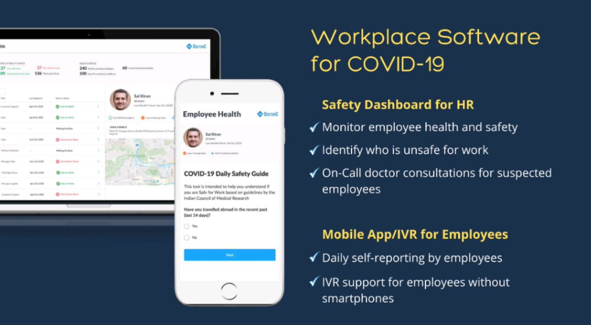 Millions of employees are getting back to work. Factories, BPO's, Powerplants. How do you make it safe for them? Happy to be part of the #covid19impact integrated solution for workplaces alongwith @doctorc and <a href="/KroniKareAI/">KroniKare</a> and <a href="/AnthillVentures/">Anthill Ventures</a> #healthcare #startups <a href="/rayiot_tech/">rayIoT</a>
