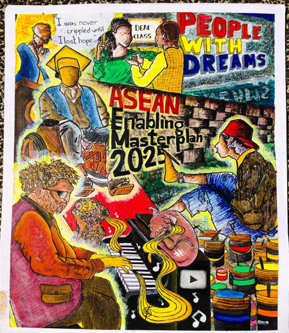CALL_Foundation's tweet photo. The WINNERS IN THE POSTER MAKING of the ASEAN Enabling Masterplan 2025: Mainstreaming the Rights of Persons with disabilities @IFESDisability @agendaasiaorg https://t.co/vMg12B6L0G