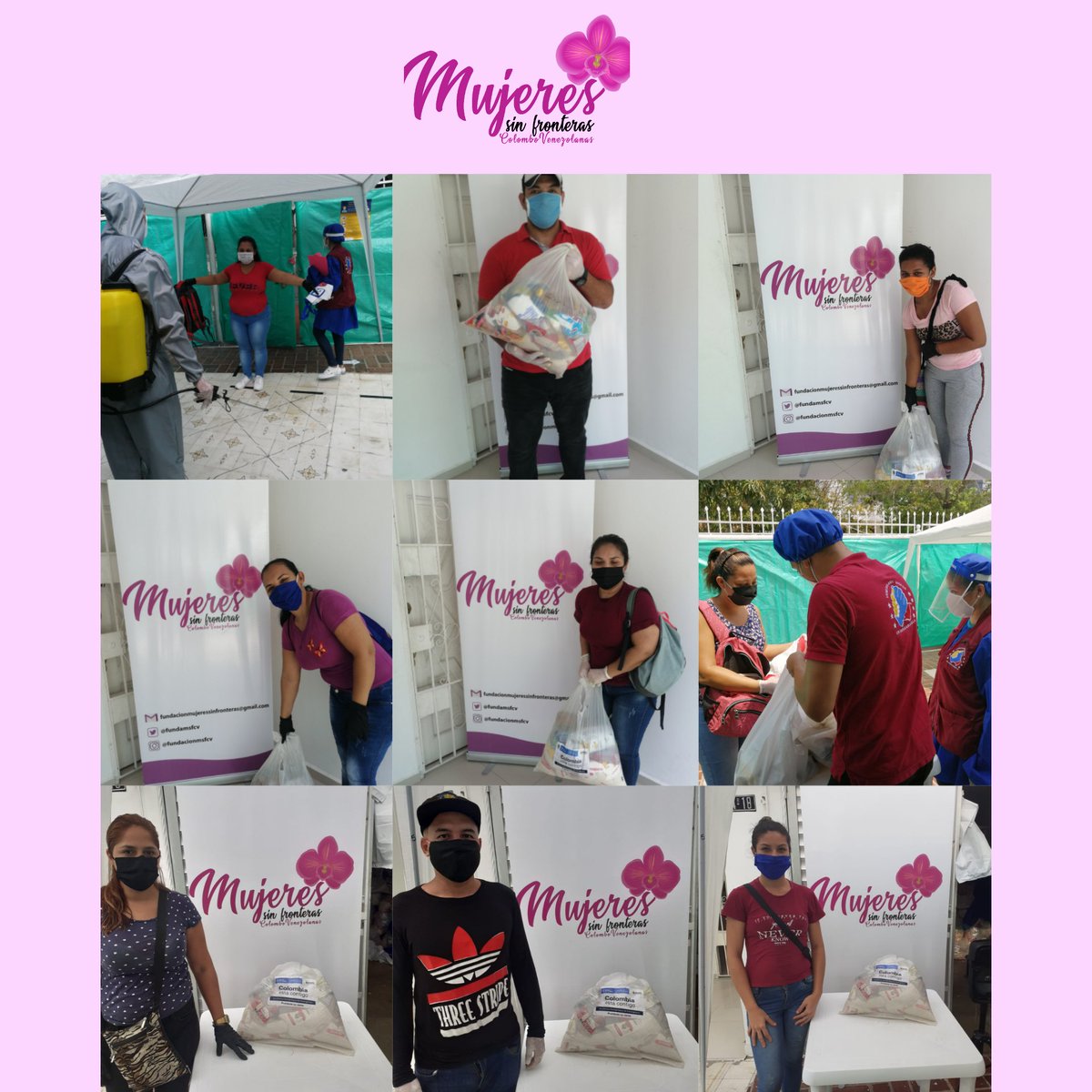 FundaMSFCV's tweet photo. Agradecemos a Gerencia de Fronteras de la mano de @felipemgomez8 a la @UNGRD a la @alcaldiabquilla y al GIFMM por el apoyo brindado en la entrega de 100 mercados a Mujeres Migrantes y colombianas retornadas  en #Barranquilla.

Gracias a @FUPADColombia @WorldVisionCO @OIMColombia https://t.co/bs53QRUz9C