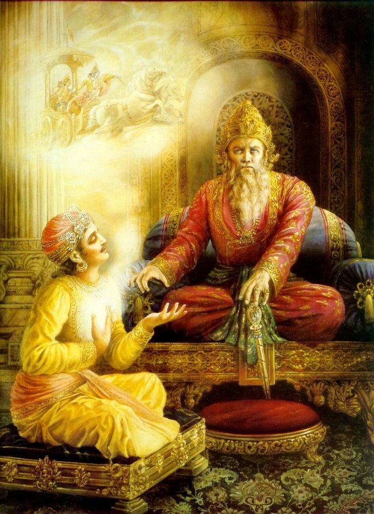 IndiaArtHistory's tweet photo. There are 3 ways of reading Bhagawad Gita:

1. U can be a seeker like Arjuna, ask questions on life &amp; find solutions.

2. U can be a Sanjay &amp; act as a mere transmitter without deciphering it.

3. U can be a Dhritarasthra turning judgemental &amp; remain silent.

Choice is yours..😊 https://t.co/9zdpRiECSl