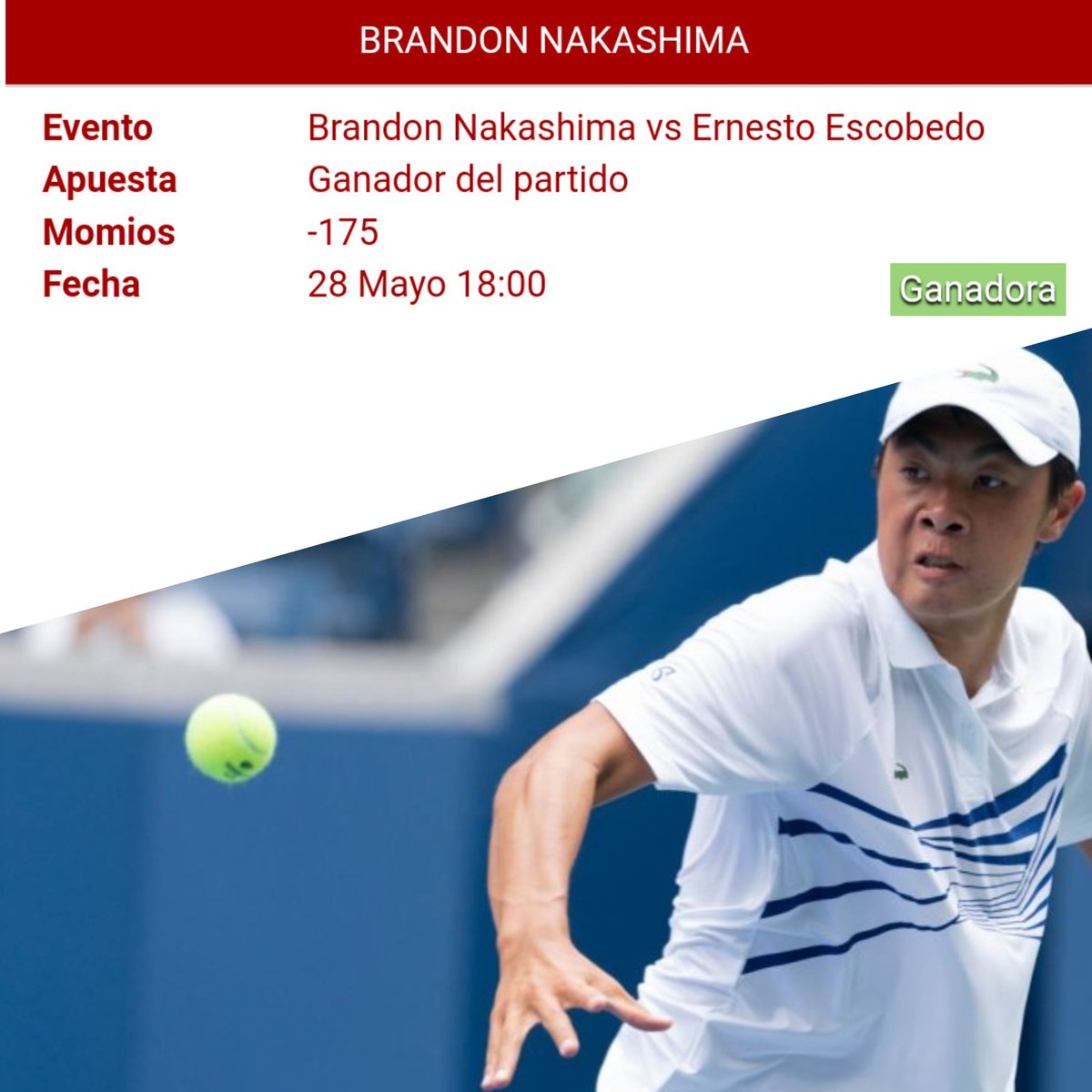 PicksAndFun_'s tweet photo. ¡Día perfecto, señores! Hoy nos enfocamos en tenis 🎾 y lo ganamos todo, incluídos dos #freepicks. ¿Quién quiere cobrar conmigo? Pronto reanudarán todas las ligas y estamos listos para seguir sumando.
#ATP
#BrandonNakashima
#ErnestoEscobedo
#Verdeando #ApuestasDeportivas https://t.co/11VVxQUxMR