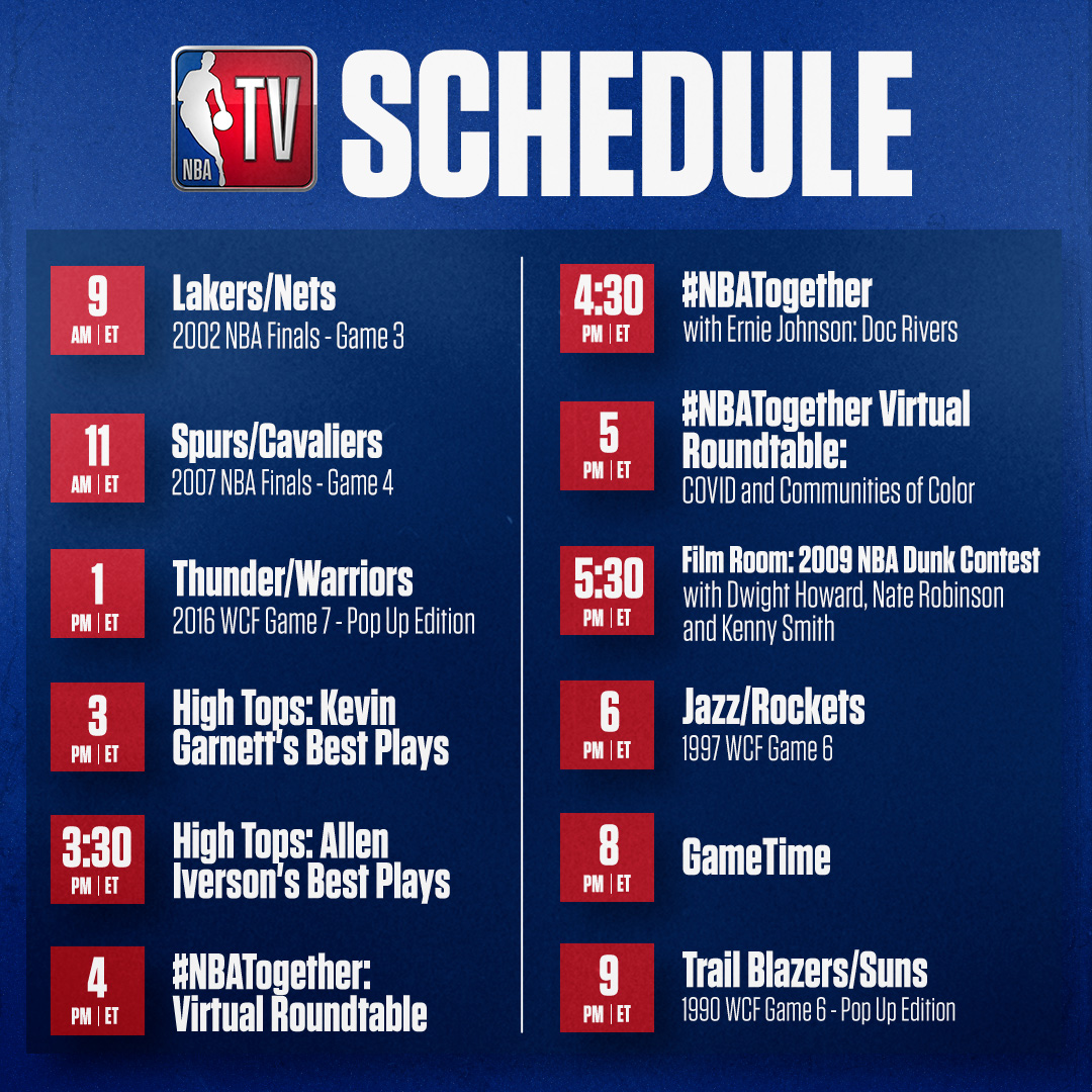 NBA on Twitter: "RT @NBATV: We’ve got a busy Friday on NBA TV! 🔥 https
