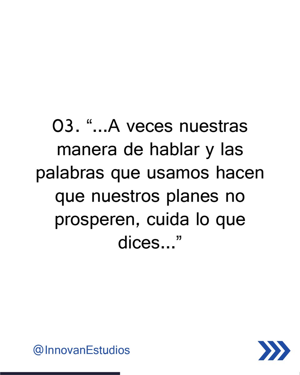 InnovanEstudios's tweet photo. Se prudente, cuida lo que dices.

Frase extraída del libro "¿Motivación en la cuarentena?" de Miguel Eduardo Navarro, #Escritor y #Emprendedor venezolano. https://t.co/ZOJZGu9wlk