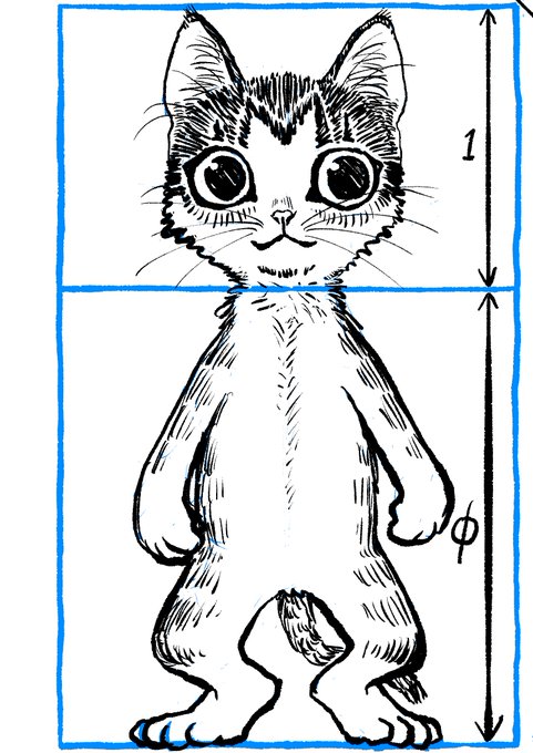 ベストバランスへの近道!
難しい数字なしで描ける…黄金長方形の描き方と黄金比の活かし方について考えてみました。

樹崎聖の知っているだけで3倍上手くなるマンガの必殺技辞典
第29語 黄金比率 1 : φ(ファイ)
https://t.co/NcPwJDn8Q5 