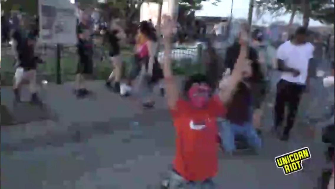 Police guarding the besieged Minneapolis PD 3rd Precinct building are firing munitions at protesters changing “hands up don’t shoot”