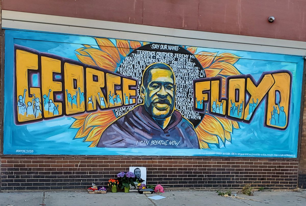 _4commonsense's tweet photo. These local Minneapolis artists created this today in honor of George Floyd. #GeorgeFloyd https://t.co/9YpI86QgNL