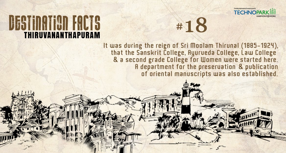mytechnopark's tweet photo. To see the future, you have to experience the past.

Destination Facts #18 - Thiruvananthapuram.

#Technopark #TechnoparkTrivandrum #Trivandrum #TechnoparkToday #WhatsAroundTrivandrum #TechnoparkDiaries #Kerala #TrivandrumGram #ItsTrivandrum #DestinationFacts https://t.co/mGXkOlVhQr