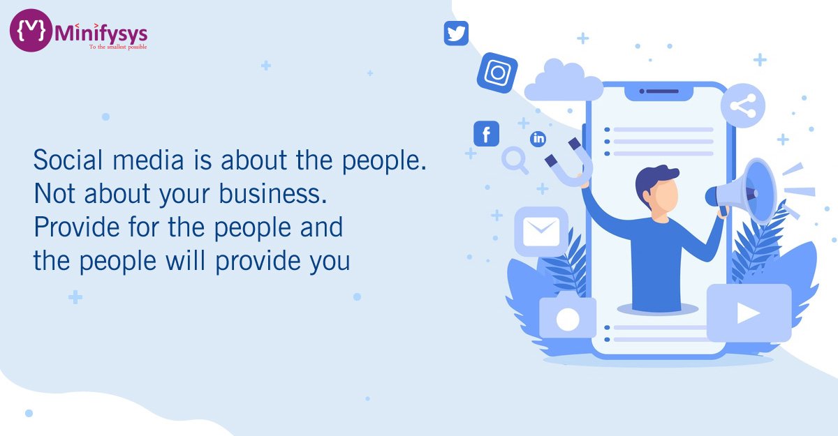 minifysys's tweet photo. Social media is about the people. Not about your business. Provide for the people and the people will provide you #minifysys #SocialMedia #socialmediamarketing #Facebook #Instagram #Twitter #LinkedIn #PROMOTION #business #people #ITServices https://t.co/x4tIWgu84b