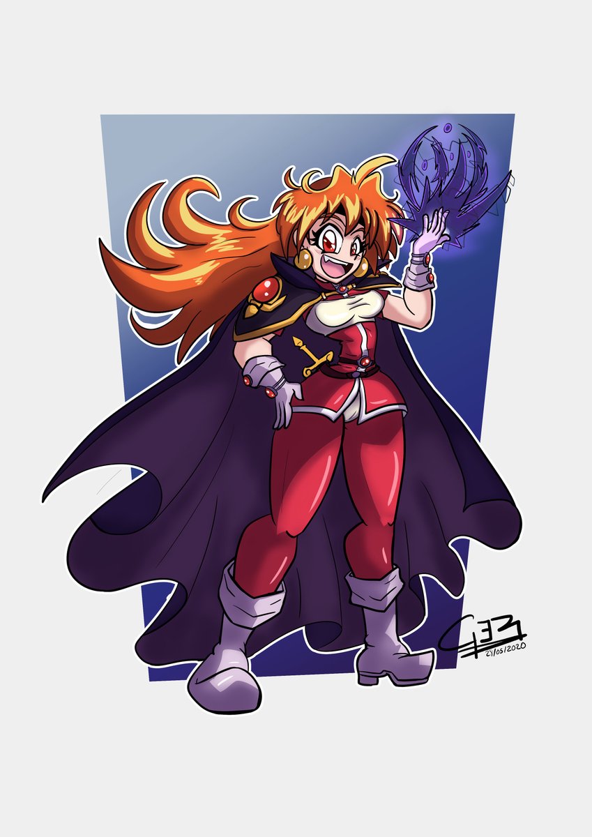 Lina Inverse from Slayers this magical girl brings back good memories  #anime #cartoon #linainverse #artist #fanart #magicalgirl #slayer #dailyart  #waifu #slayersanime, image size:849x1200